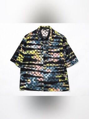 Louis Vuitton Black Multicolor Monogram Short Sleeve Shirt